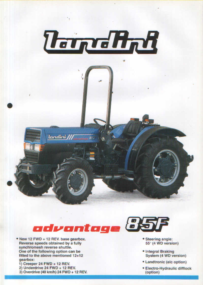 Landini Tractor Advantage 85F Brochure