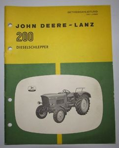 ORIGINAL-John-Deere-200-Lanz-Tractor-Operator-039-s-Manual ...