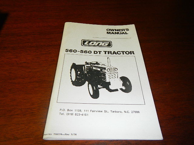 Long 560 560DT Tractor Operators Owners Manual | eBay