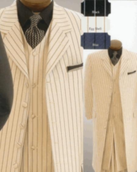 ... Men's High Fashion 3 Piece Suit with a Long Coat and Long Vest $159