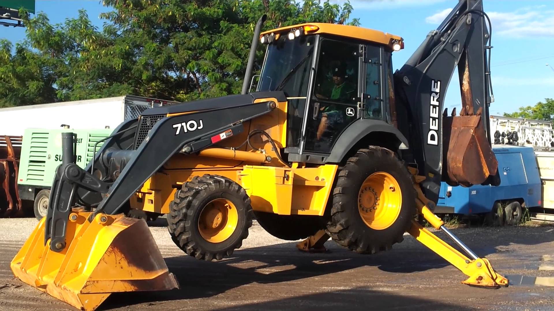 2008 John Deere 710J in action. SOLD @ TractoMax - YouTube