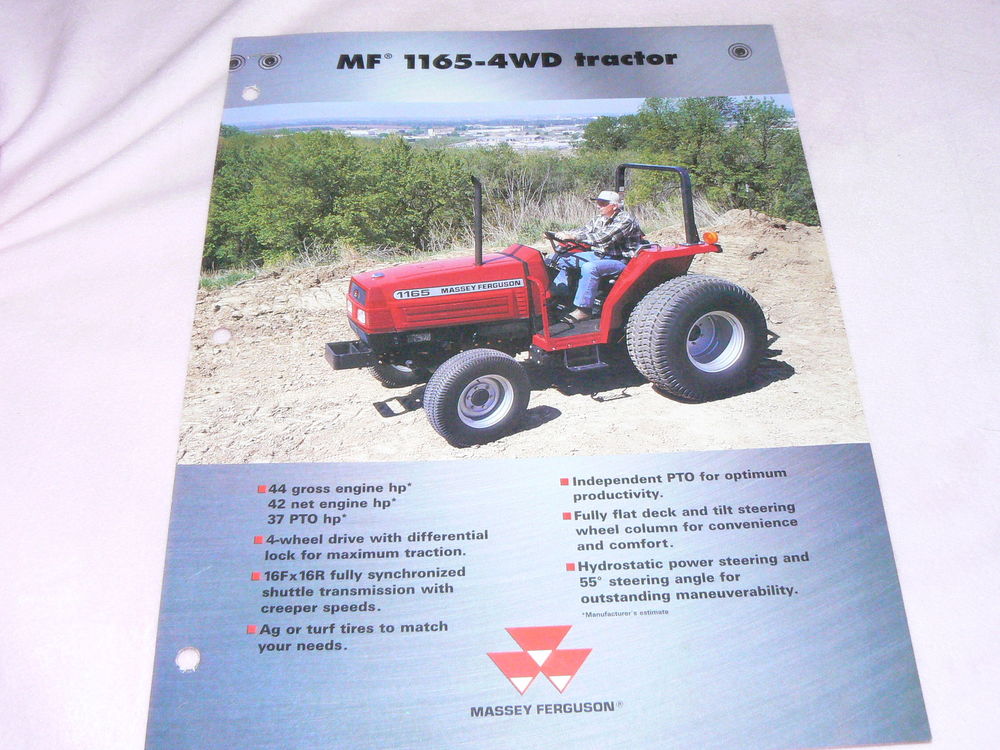 Massey Ferguson 1165-4WD Tractor Dealer's Brochure | eBay