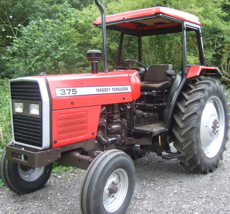 Renovated Massey Ferguson 375 two wheel drive tractor, square axle ...