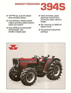 Farm Tractor Brochure - Massey Ferguson - MF 394S Orchard - 1993 ...