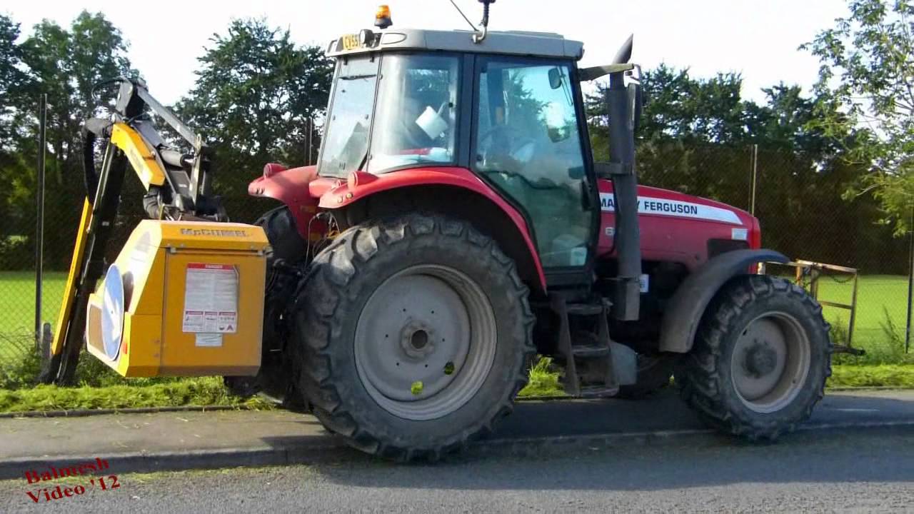 Verge-Trimming with Massey-Ferguson 6465. - YouTube