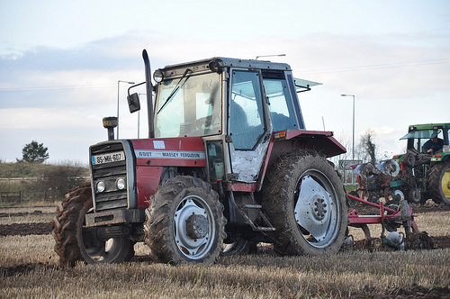 Massey Ferguson 698T Tractor with a Kverneland 2 Furrow Match Plough ...