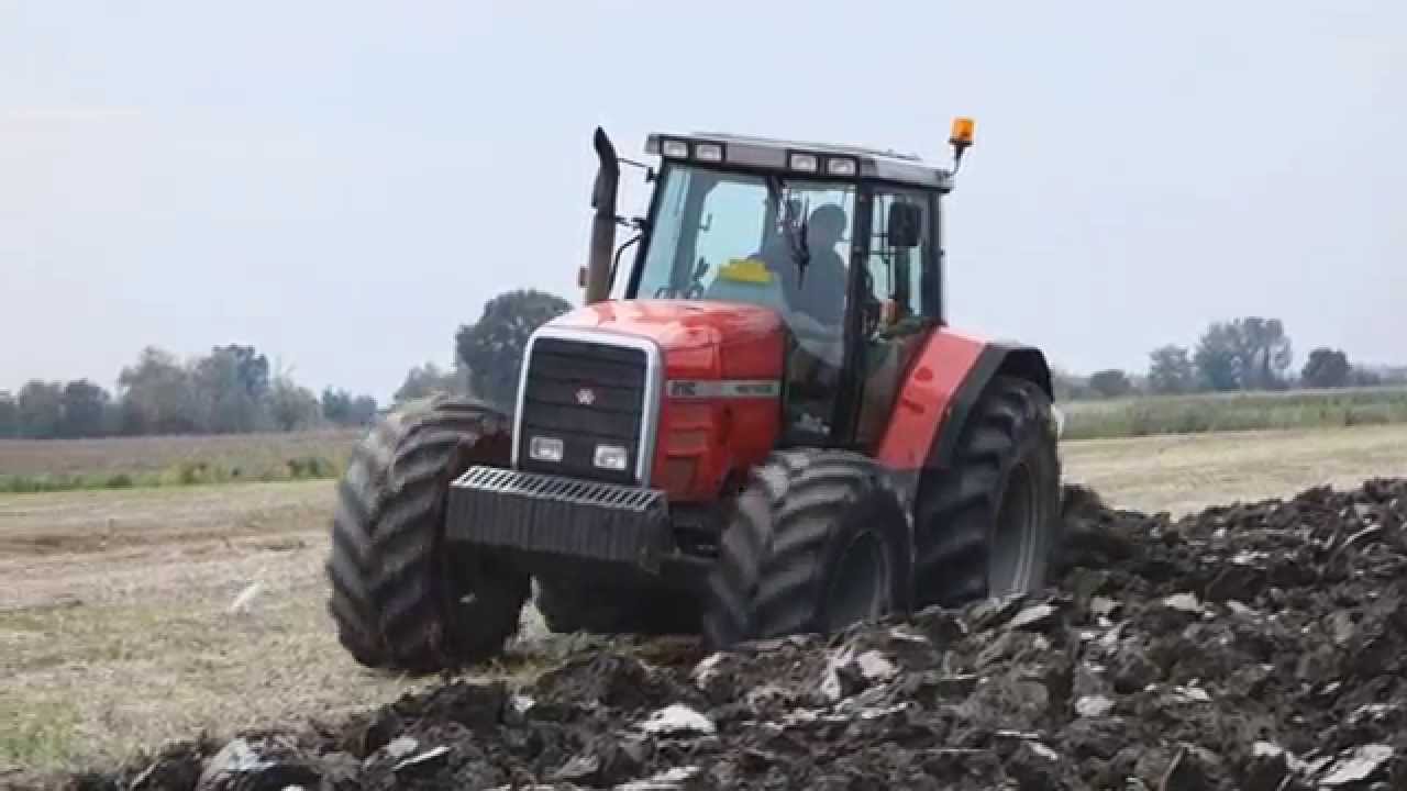 Massey Ferguson 8160 ploughing 2015 - YouTube