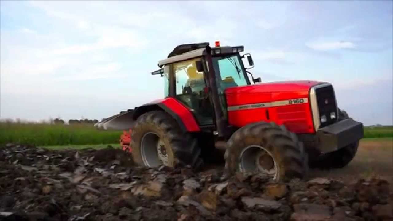 Massey Ferguson 8160 ploughing 2014 - YouTube