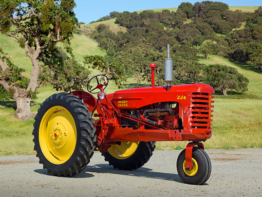 TRA 01 RK0254 01 © Kimball Stock 1949 Massey-Harris 44-6 Tractor Red ...