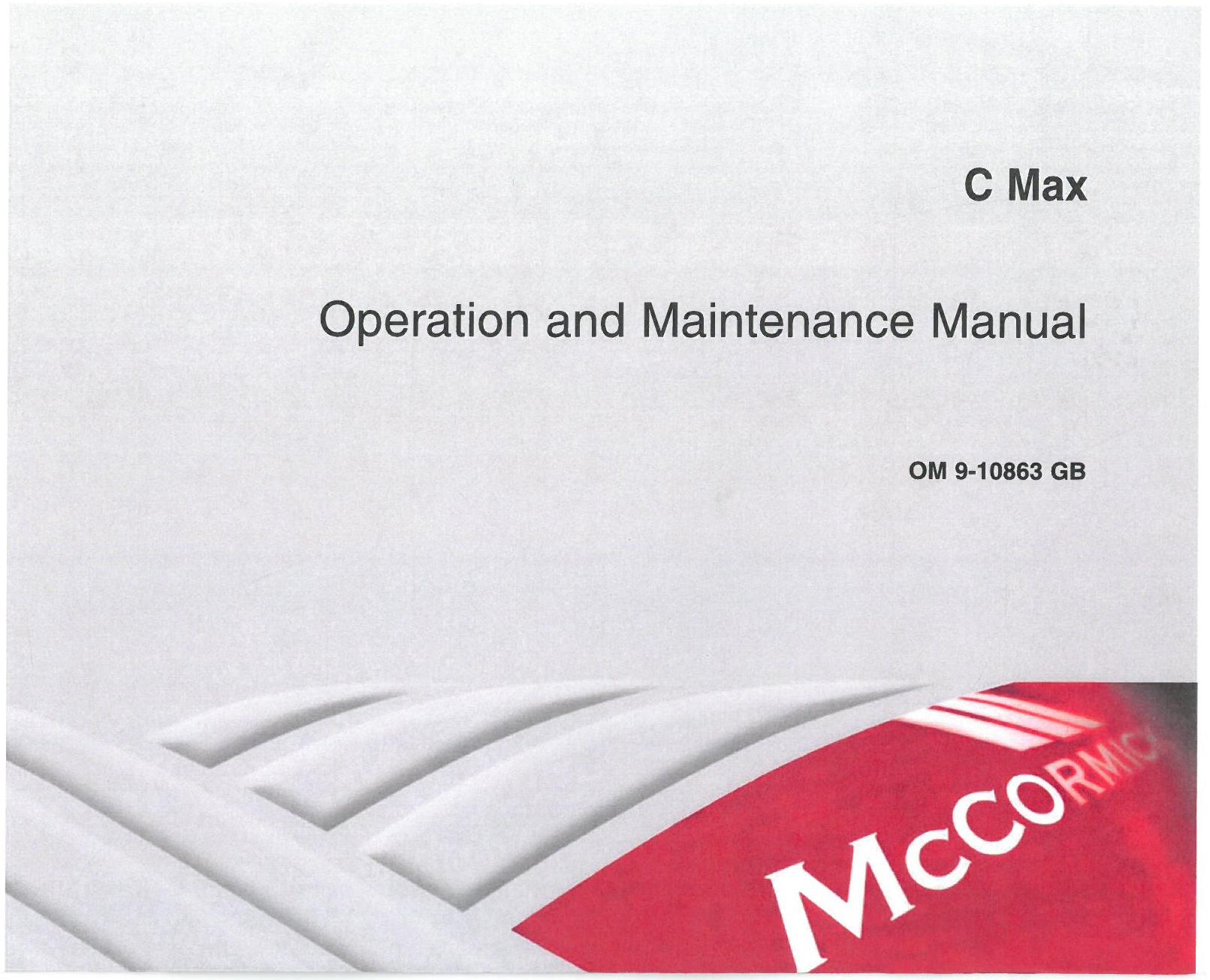 McCormick Tractor C60 C75 C85 C95 C105 Operators Manual - C Max and C ...