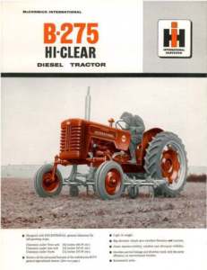 McCormick International Tractor B275 Hi-Clear Brochure - B 275
