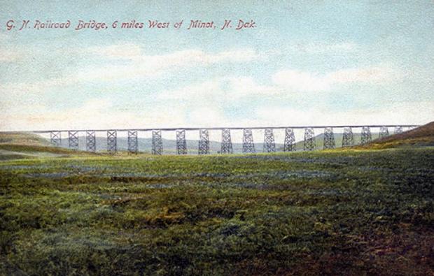 Great Northern Railroad Bridge near Minot, North Dakota Photo ...