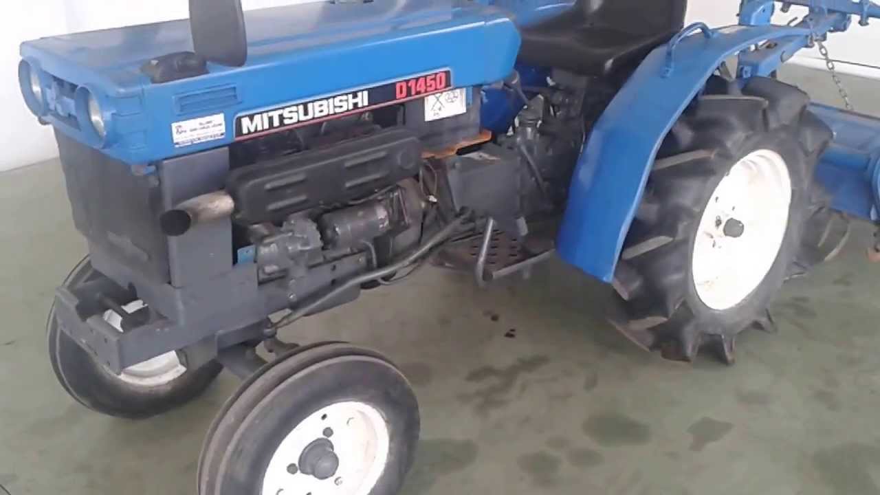 Mini tractor Mitsubishi D 1450 - YouTube