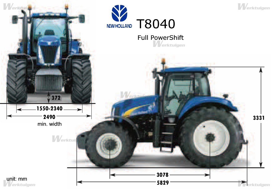 New Holland T8040 - New Holland - Machinery Specifications - Machinery ...