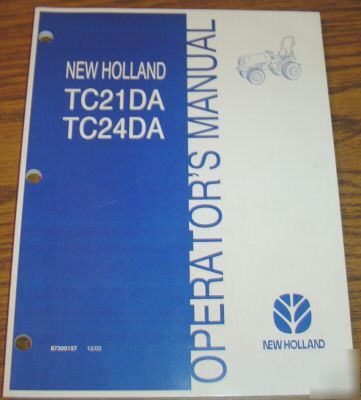 New holland TC21DA & TC24DA tractor operators manual nh