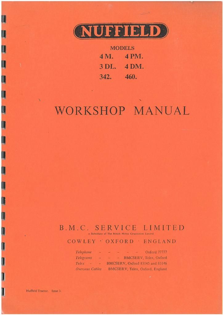 Nuffield Tractor 4M 4PM 3DL 4DM 342 460 Workshop Service Manual