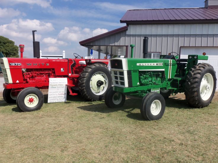 Red White 1870 & green Oliver 1865 | Tractors | Pinterest