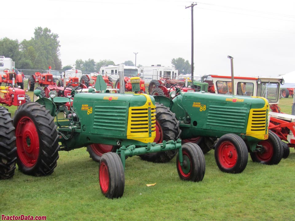 Row-crop Oliver 88 with wide front and Oliver 88 standard.