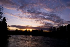 Sunset over the Kalajoki River by Pasquali