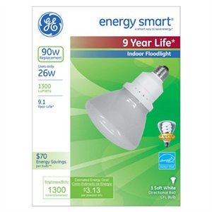 GE 26-Watt Soft White Compact Fluorescent Reflector Floodlight Bulb ...
