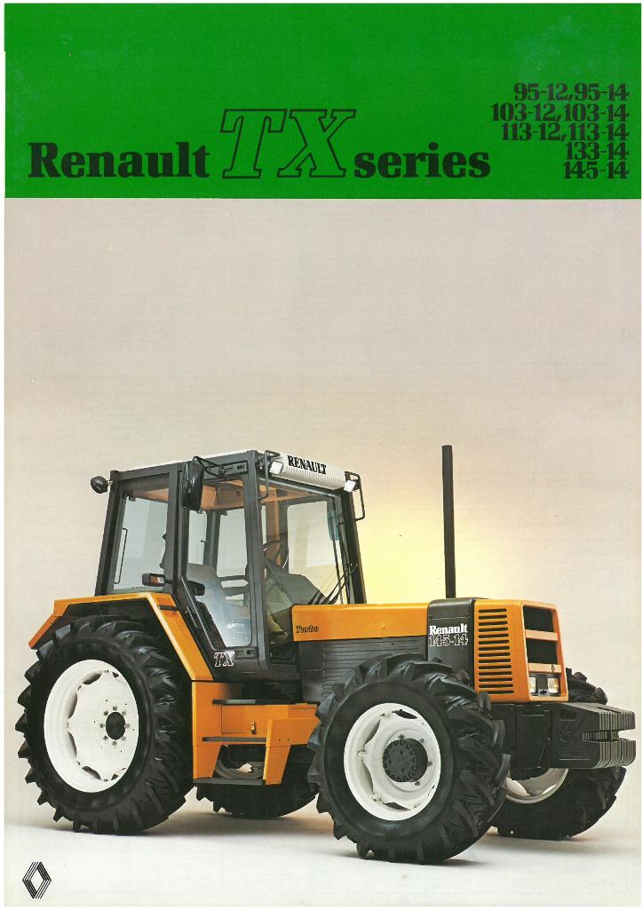 Renault Tractor TX Series 95-12, 95-14, 103-12, 103-44, 113-12, 113-14 ...