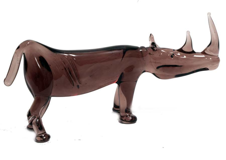 Blown Glass Rhino Figurine code 162