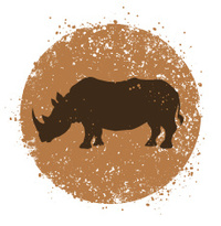 Cartoon Rhino Silhouette Charging stock photos - FreeImages.com