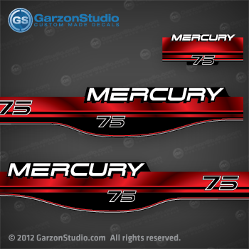 1994-1998 MERCURY 75 hp decal set Red | MercuryDecals.com
