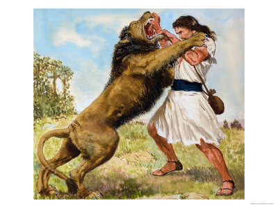 Samson battles a lion with his bare hands!