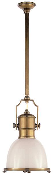 Sanderson Industrial Brass & Glass Pendant Light