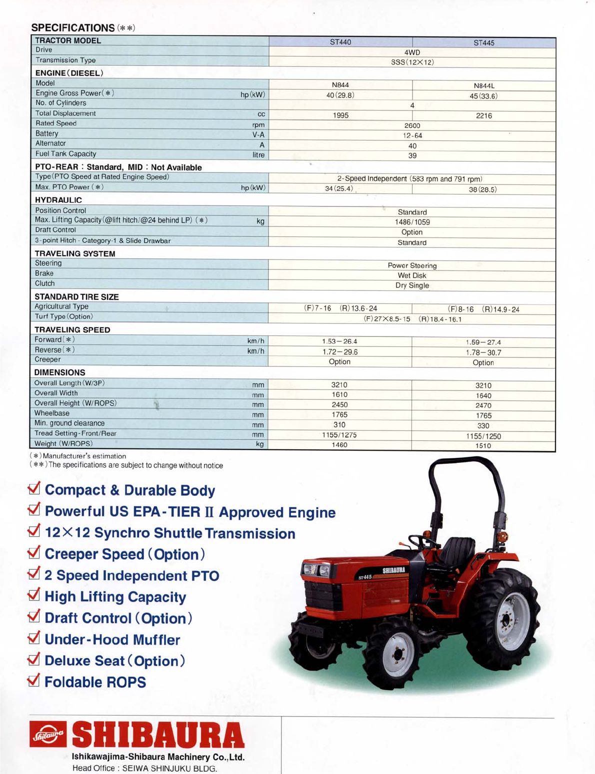 Shibaura ST445 Lawn Mower User Manual