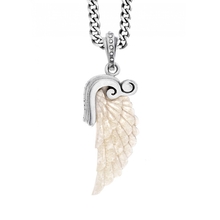 King Baby Carved Fossilized Ivory & Sterling Silver Wing Pendant Now $ ...