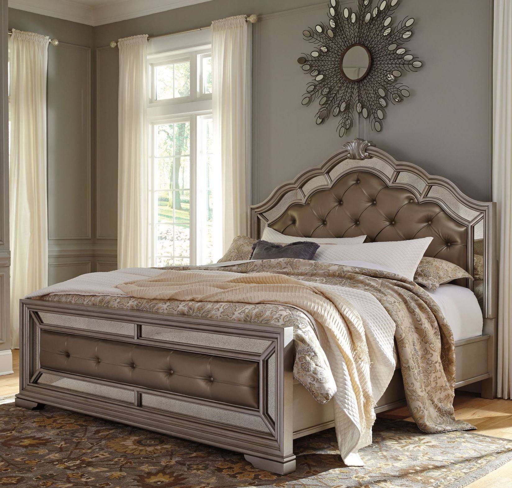 Birlanny Silver King Upholstered Panel Bed, B720-58-56-97, Ashley