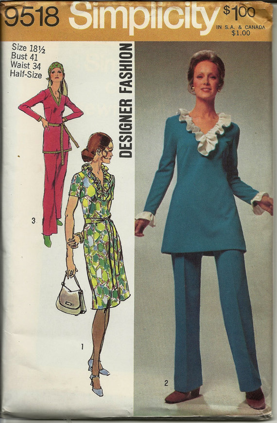 Simplicity 9518 Misses and Women's Dress,Tunic and Pants in Half Size ...