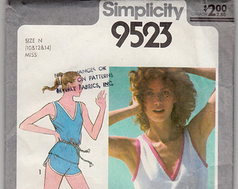 ... Playsuit 1980's Simplicity 9523 - Free Pattern Grading E-book Included