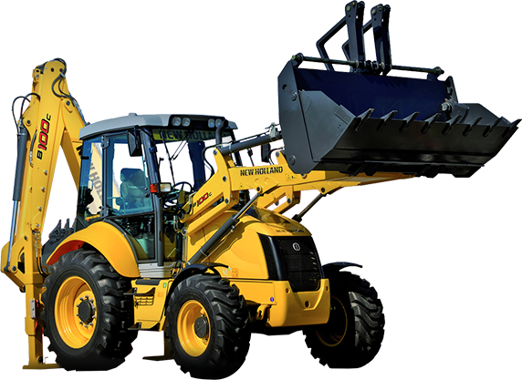 New Holland Construction - B100C Backhoe loader in marble cutting ...