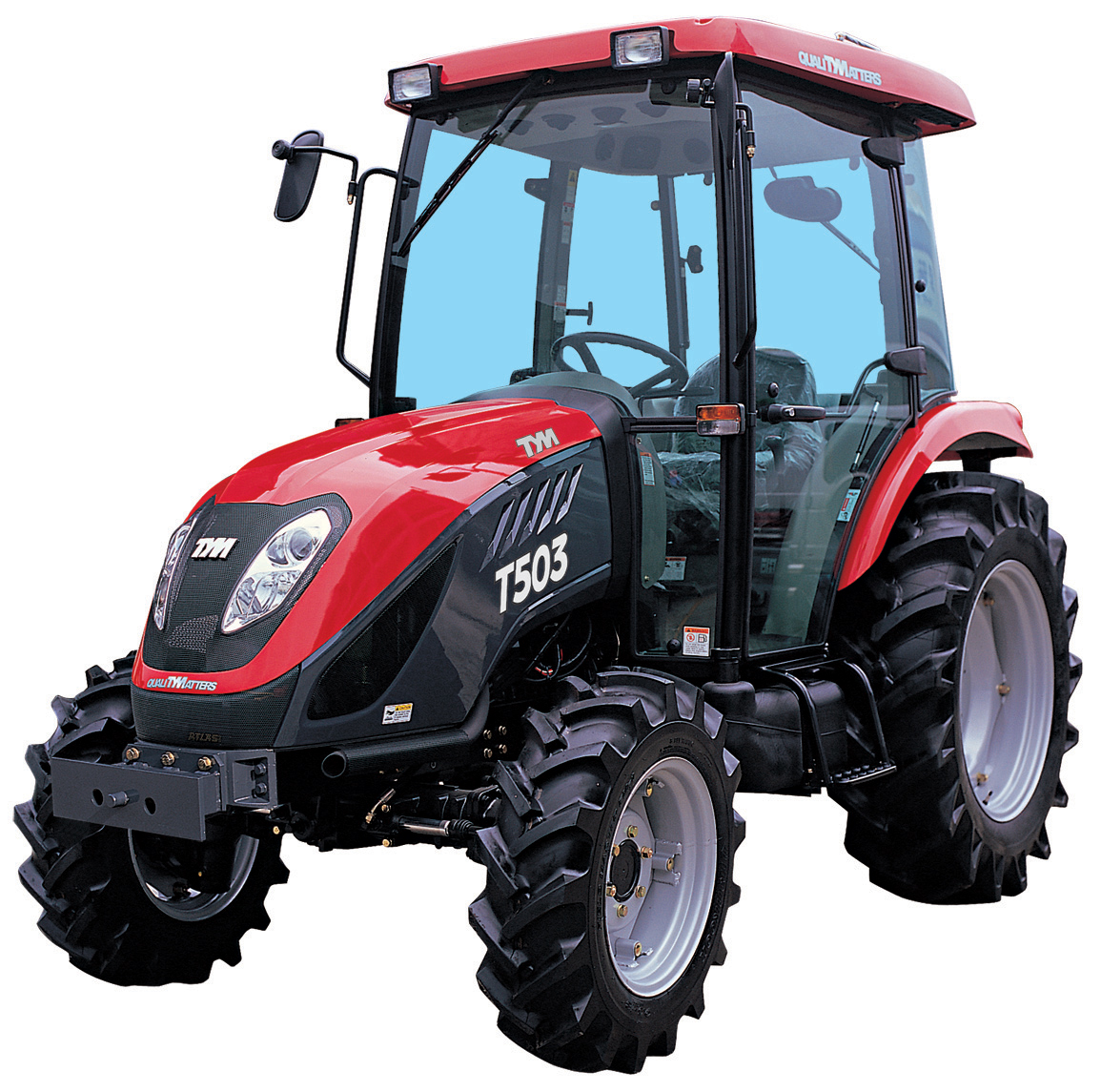 T503 compact tractor with agricultural tires and a heated air ...