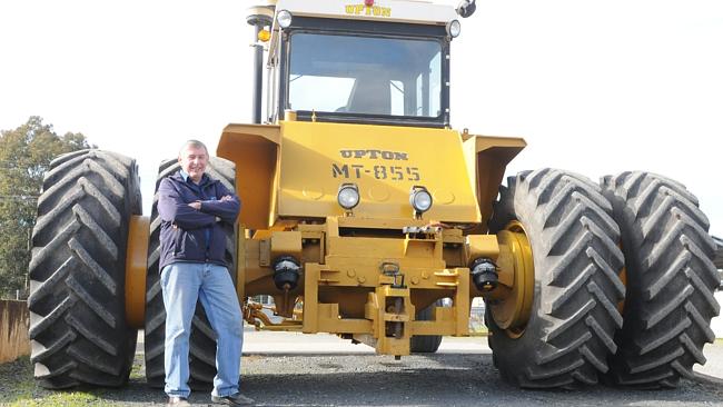 Wheel big: Carl Upton with the big MT-855 built at Upton Engineering ...