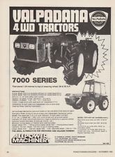 Vintage 1983 VALPADANA 4WD TRACTORs Advertisement SERIES 7000