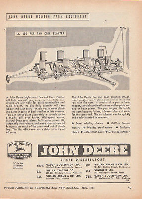 Vintage 1951 2 Pgs JOHN DEERE IMPLEMENTS Advertisement