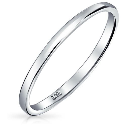 Bling Jewelry Versatile 925 Silver 2mm Thin Wedding Band Thumb Toe ...