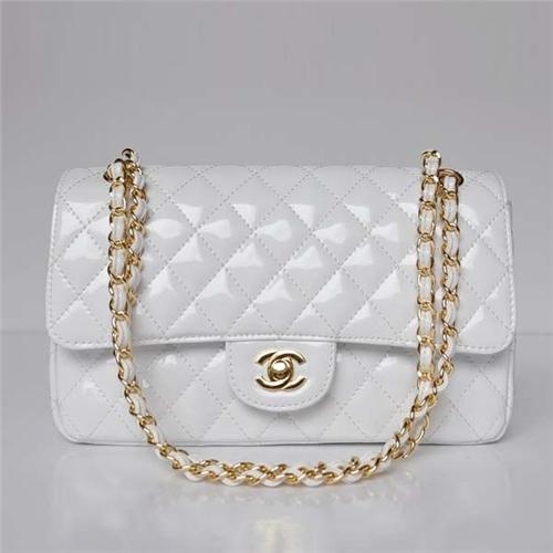 chanel 2.55 white with the golden chain | Chanel | Pinterest