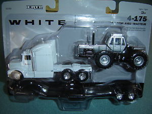 Ertl WHITE 4-175 Tractor W/ Semi new, mint in box 1/64 scale 3PC SET ...