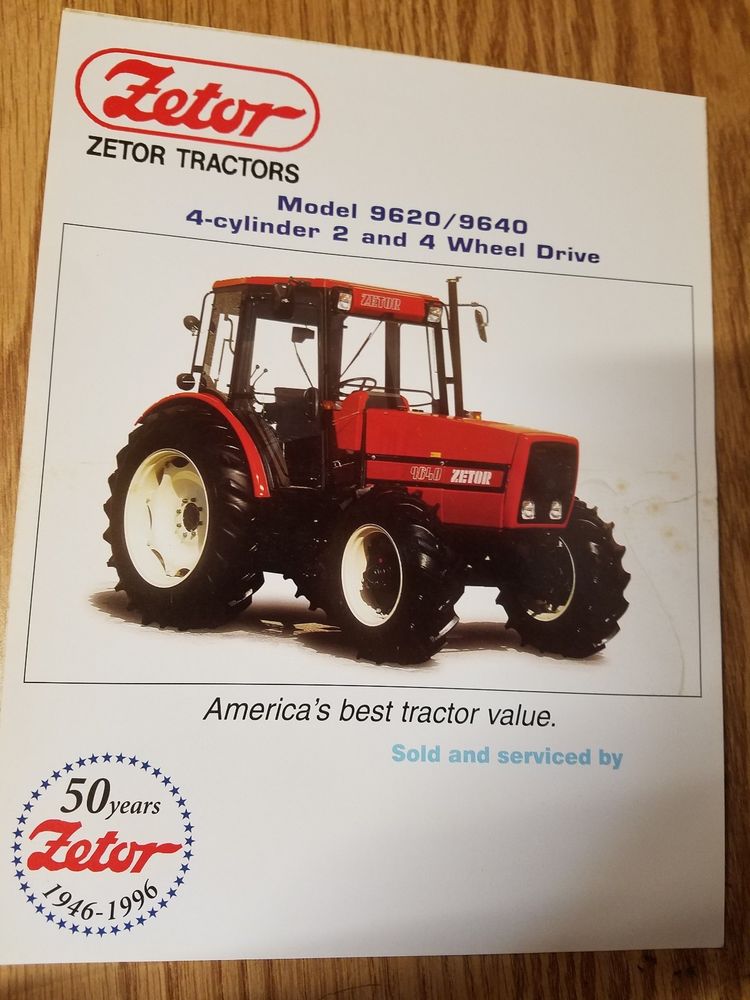 Zetor Tractor Model 9620 / 9640 4 cylinder Specification sheet | eBay