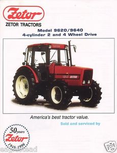Farm Tractor Brochure - Zetor - 9620 9640 - 50th Anniversary - 1996 ...