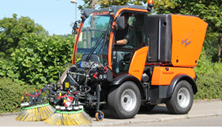Holder C250 compact tractor with rotary vacuum sweepers. Click image ...