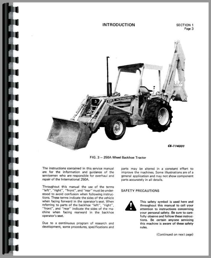 International Harvester 250A Industrial Tractor Service Manual (HTIH ...