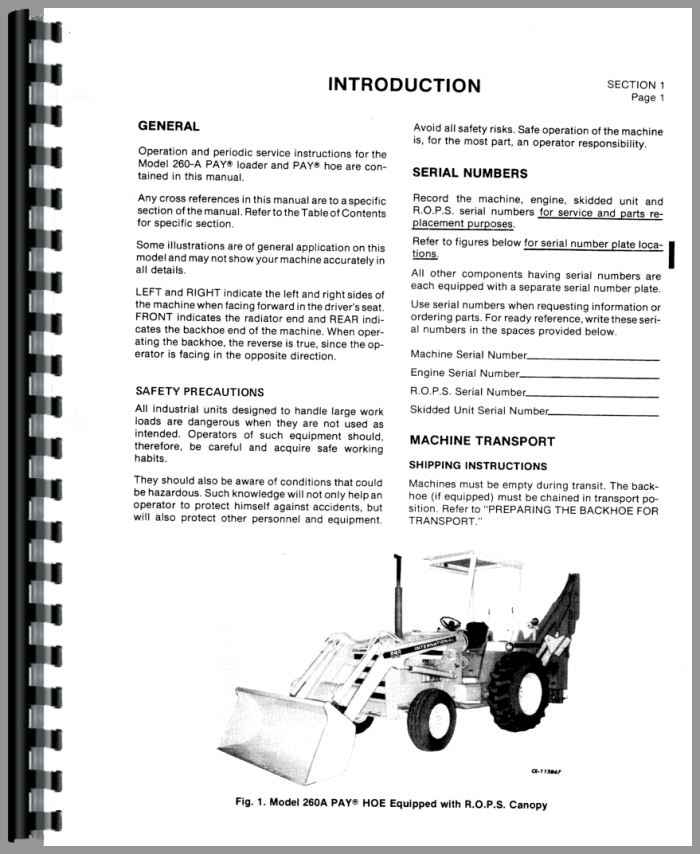 International Harvester 260A Industrial Tractor Operators Manual (HTIH ...