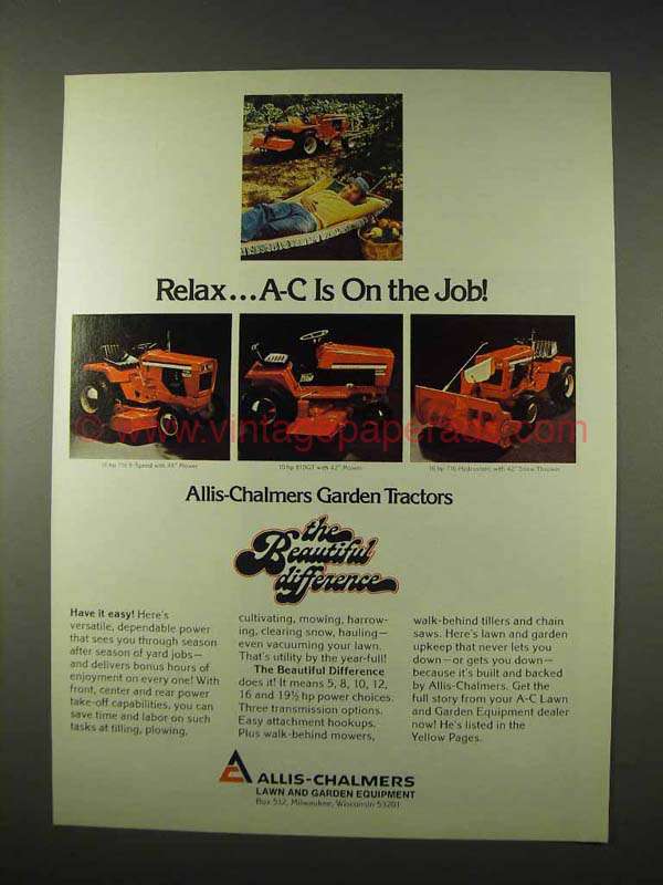 1977 Allis-Chalmers 716, 810GT Garden Tractor Ad!