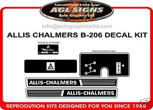ALLIS CHALMERS B-206 TRACTOR MOWER DECAL SET, reproduction | eBay